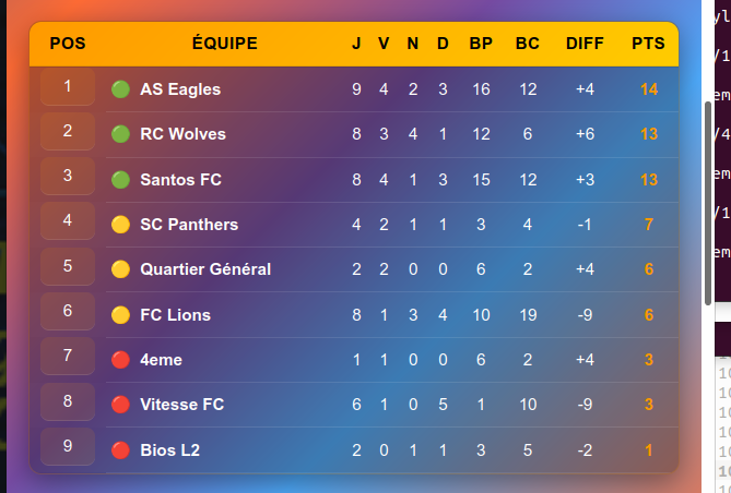 Écran d'accueil FootMaster