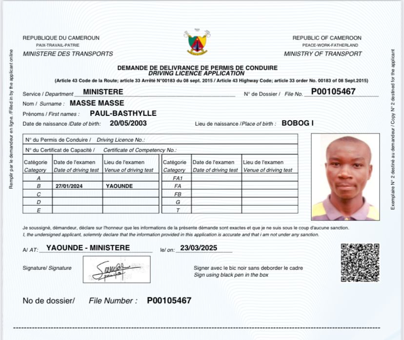 Dossier de demande de permis